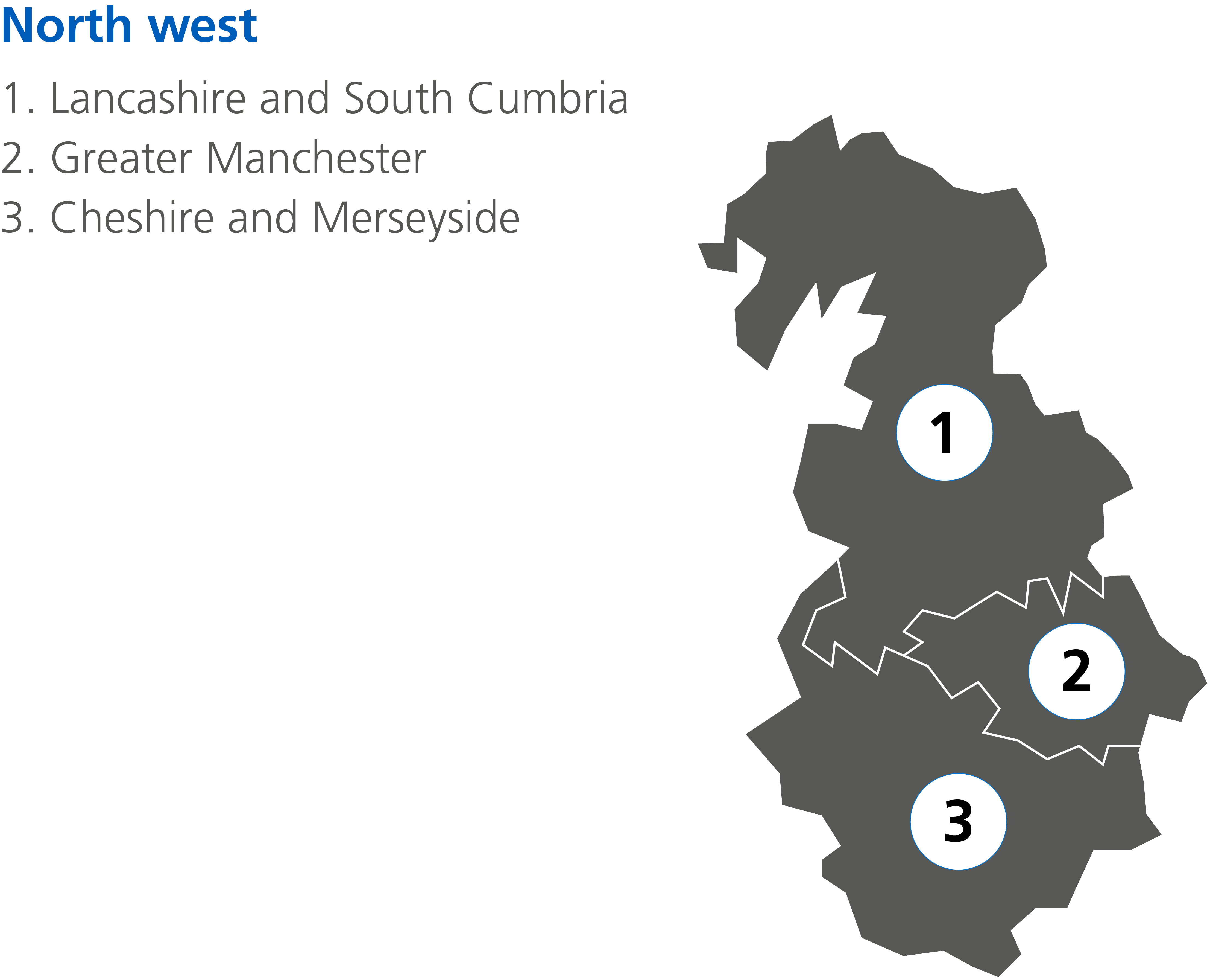 Map of North West region