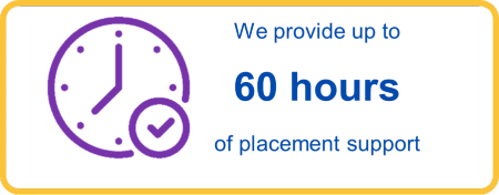 We provide up to 60 hours of placement support per week.