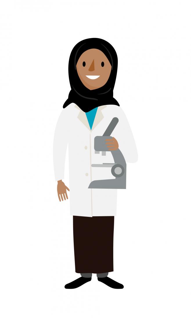A cartoon image of a Biomedical Scientist 