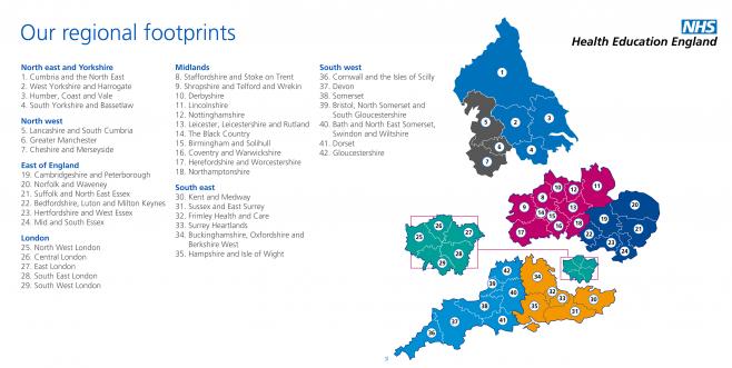 Nhs England Regions Map Population Health And Prevention | Health Education England