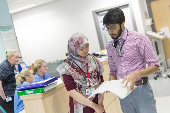 two doctors talking