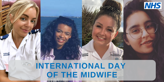 Rebecca, Ciara, Shannon and Sidrah pictured. International Day of the Midwife
