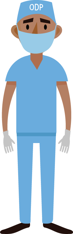 A cartoon image of an operating department practitioner