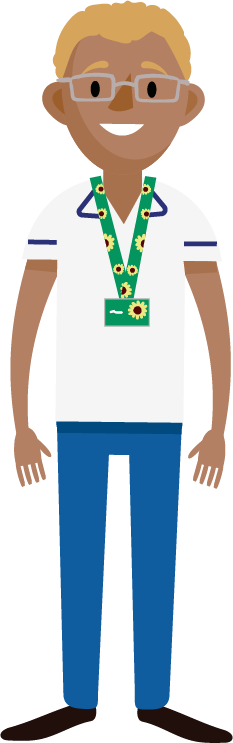 A cartoon image of a physiotherapist