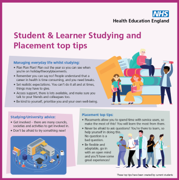 Student and learner studying placement top tips